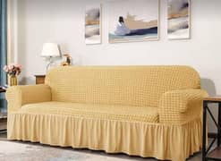 Turkish Bubble Sofa Cover Golden 7 Seater ( 3+2+1+1)