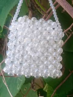 Handmade transparent beaded Mini Bag