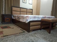 Bed Set | Double Bed | Furniture | Wooden Bed |2(two)Side Table | Seti