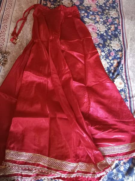 red  long shirt and lahnga for wedding 1