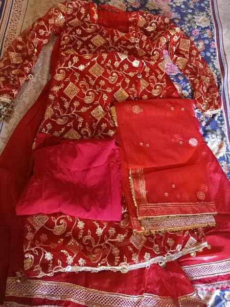 red  long shirt and lahnga for wedding 2