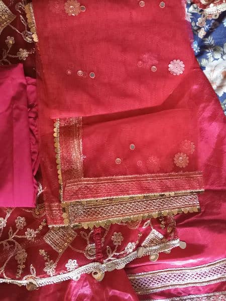 red  long shirt and lahnga for wedding 3