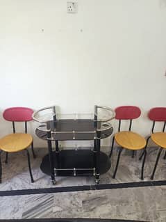 Tea Trolley and chairs in good condition