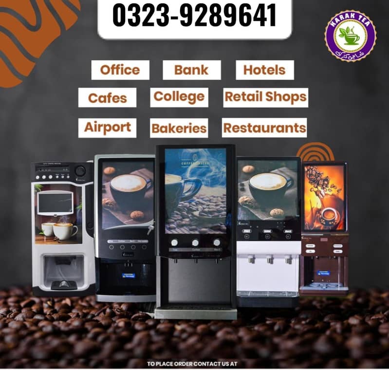 Coffee , Tea Machine 1,2,3,4 Option & Channel Machine 0