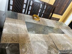 6 seater dining table with double mirror