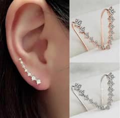 1 Pc’s 7 Crystals Ear Cuffs Vines Climbers Wrap Pins Hook Earrings
