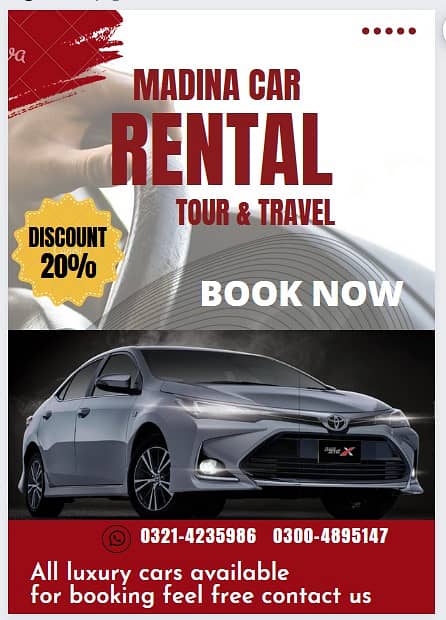 Car rental / rent a car in lahore with drive & without driver 0