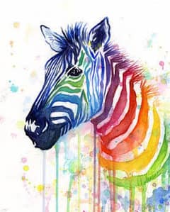 zebra beautiful painting on canvas acrylic paint
