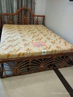 cane bed / side tables /  mattress / furniture / bet set / double bed