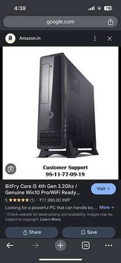 core i5 4 gen with rx 470 4 gb gaming pc