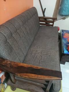 5 seater sofa made in shesham wood good condition