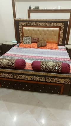 king size bed set with 2 side tables