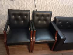 Solid Seesham wood Chairs with Black Leather Right Poshish