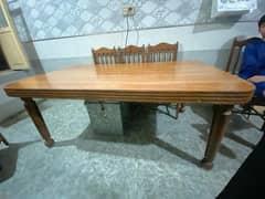 Wooden Dining table bilkul new ha 03198417878