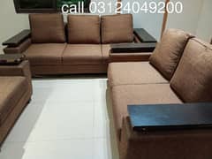 sofa set wooden arms call 03124049200