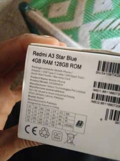 Redmi A3 4+128 condition 10 by 10