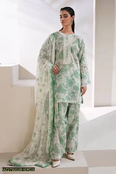 3 pc women's unstitched Swiss lawn embroidered suit