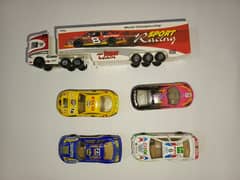 truck set kids toy Diecast cars 4 cars and one truck