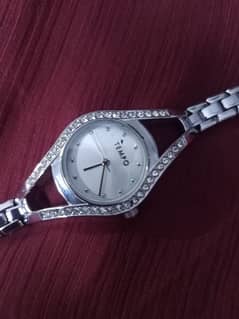 silver woman's watch