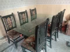 pure chinotee dinning table with 6 chairs
