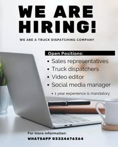 Business development and truck dispatchers required