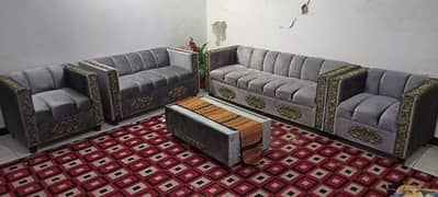 7 Seater Silk Sofa Set
