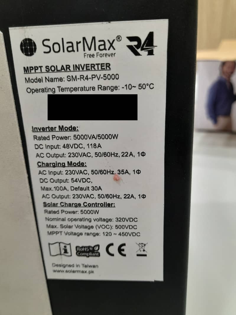 Solar Max 5kW Hybrid Inverter in warranty with WIFI Device 4