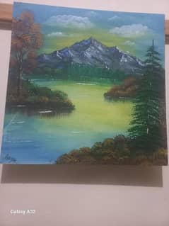 beautiful mountain handmade painting.