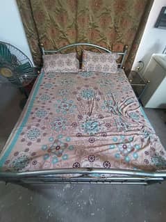 Iron King Size Bed With Side Tables