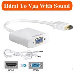 HDMI to VGA Converter | HDMI to VGA Adapter Audio Cable 1080p display