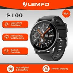 Lemfo S100 smartwatch round dial/ sports modes/ health monitor