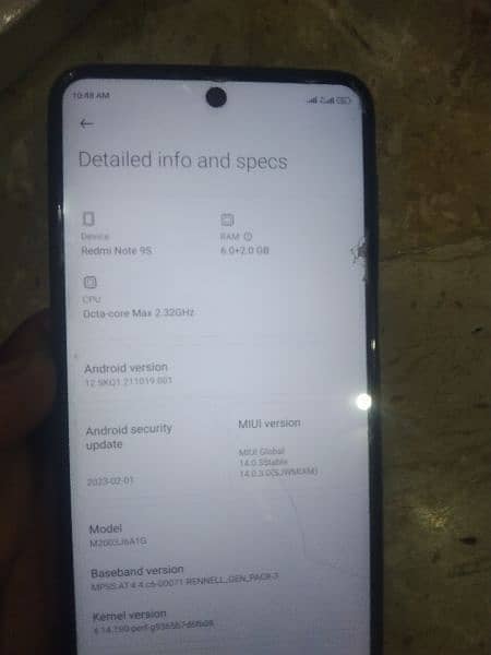 redmi note 9S all okay 6+2+128 complete box 5