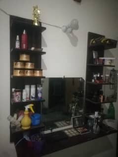 beauty saloon products and racks