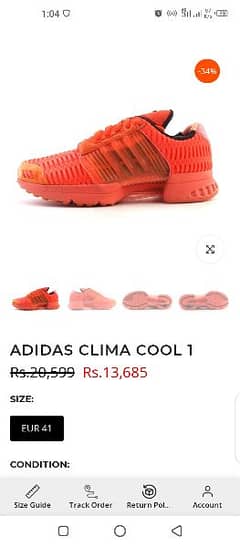 Climacool addidas shoes with in Orange clr high branded quality 70%off