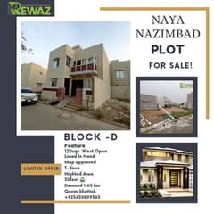 Naya Nazimabad 120sq yard Plot Available for Sale