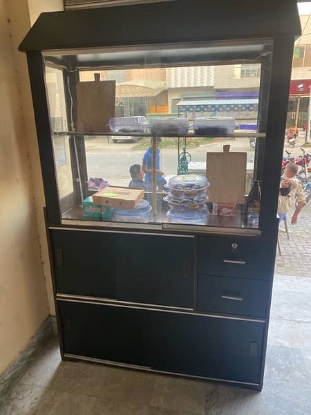 Food Cart with counter display and cabinets 1