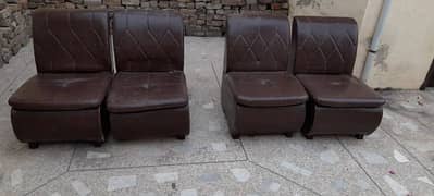 sofas 4 piece brown colour