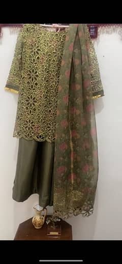 Mehndi Fancy dress (Ethnic) sharara with short shirt