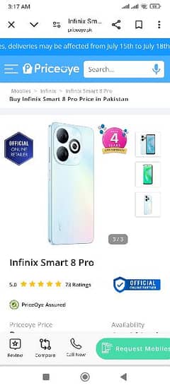 Infinix smart 8 pro new 10.5 manth warranty