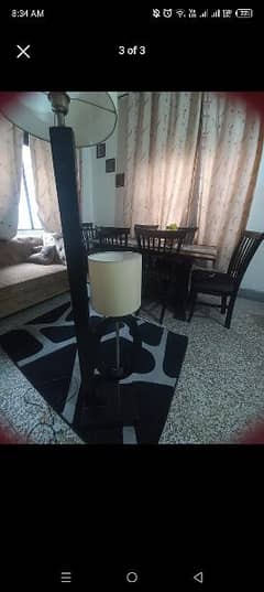 floor lamp, wooden stool n rug available in reasonable price.