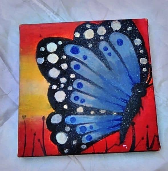 "A butterfly's delicate wings danced on the canvas, vibrant and free. 3