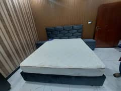 King size bed + molty foam spring mattress + side tables