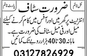 Male and female staff required for online work