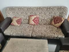 5 sitter Sofa Set with a big table, used but in good condition