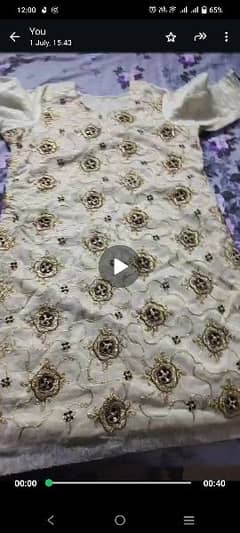 two PC dress full shart embroidered