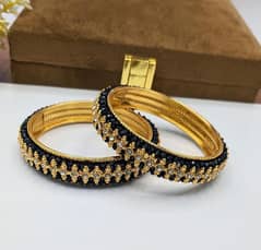 2PC Gold Plated Kara Bangle set