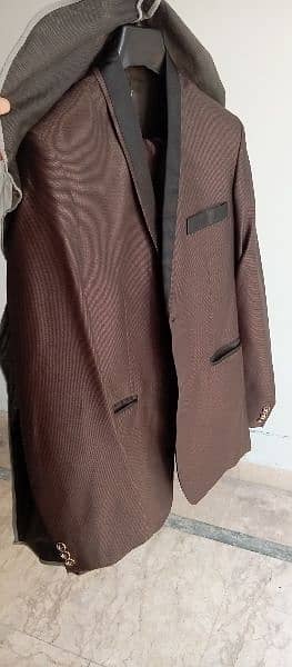 men two piece pant coat part wear brown classy look 2