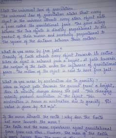 handwriting assignment work