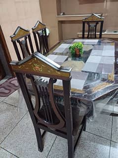 6-Seater Brown and Grey Dining Table Set