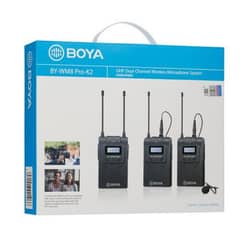 Boya by-wm8 pro-k2 uhf dual-channel wireless microphone system